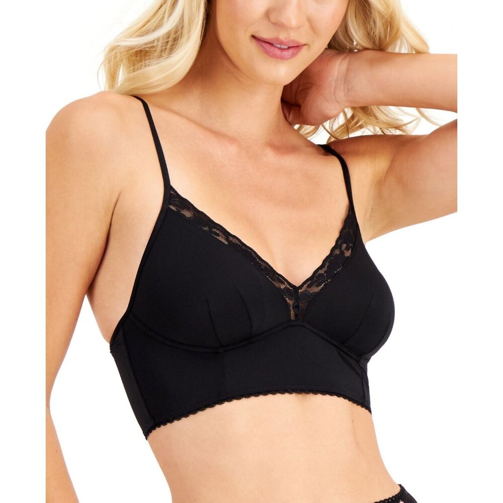 INC‎ International Concepts Women's Lace-Trim Bralette, Black, Size S, NWT
